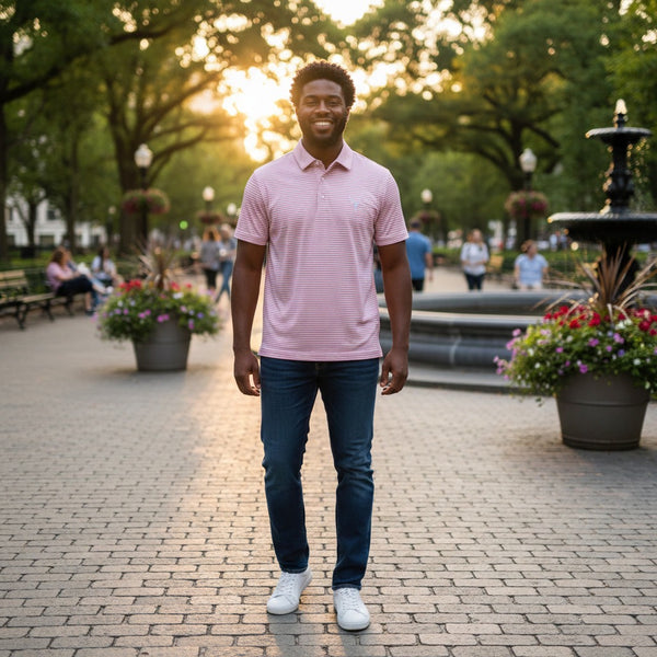 Real Man Pink Performance Polo