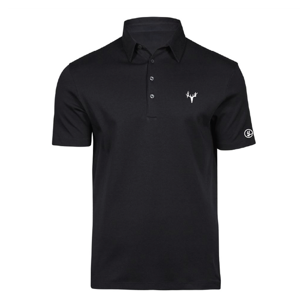 Angus Black - Performance Polo (Deer Icon)