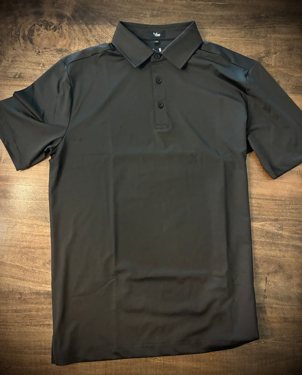 Blank Chest - Black Performance Polo