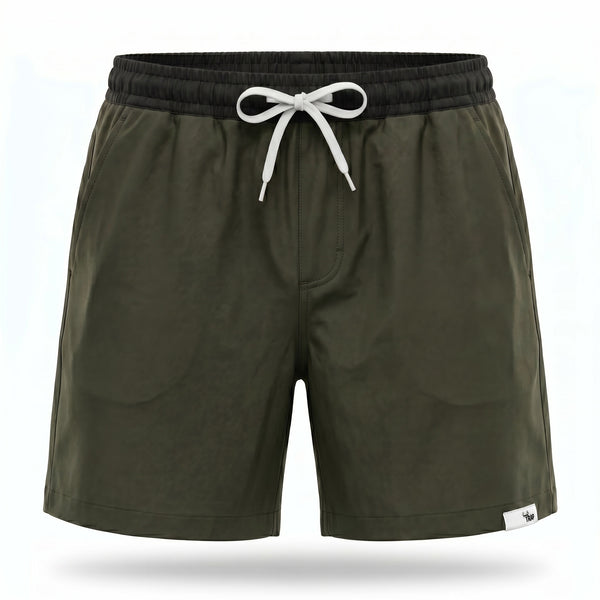 Forest Green Performance Shorts detail — Yeup Outfitters