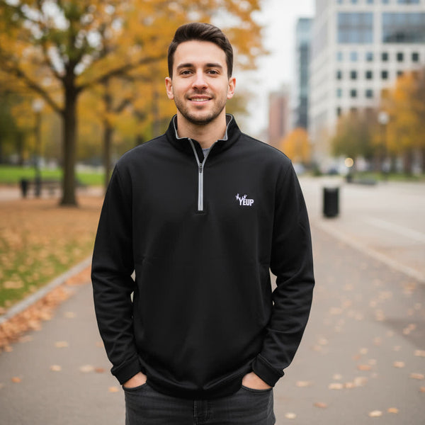Black Yeup Quarter Zip