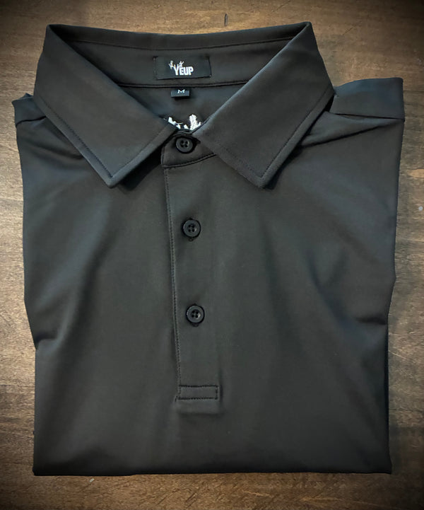 Blank Chest - Black Performance Polo