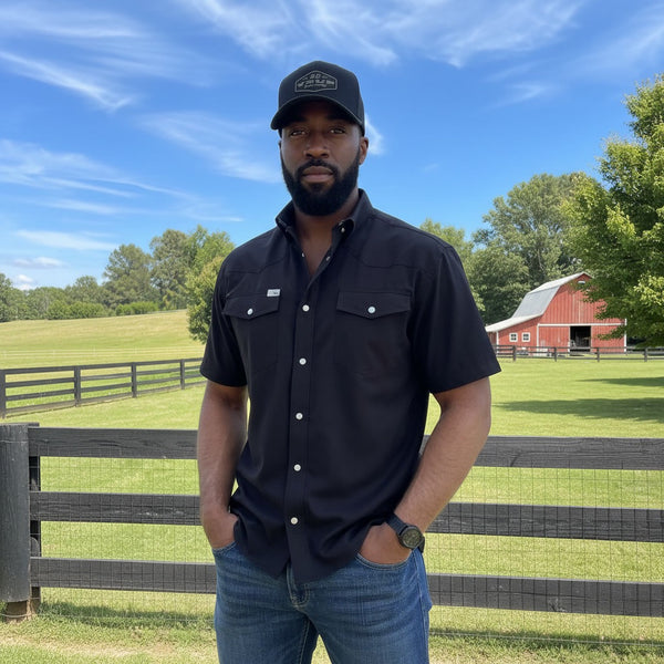 Black Field Polo — Yeup Outfitters, view 2