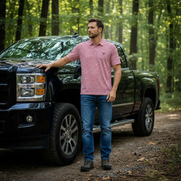 Georgia Map Red Performance Polo — Yeup Outfitters, view 2