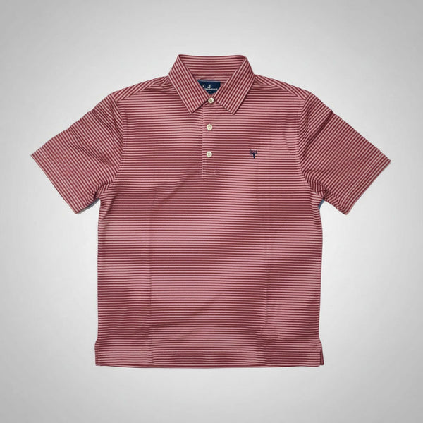 Striped Red Performance Polo — Yeup Outfitters, view 5