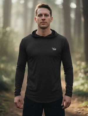 Black Yeup Athletic Fit Hoodie