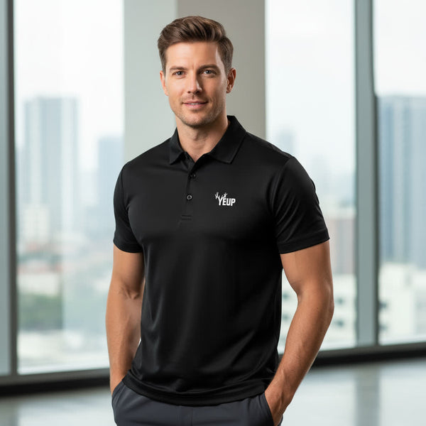 Black Yeup Performance Polo